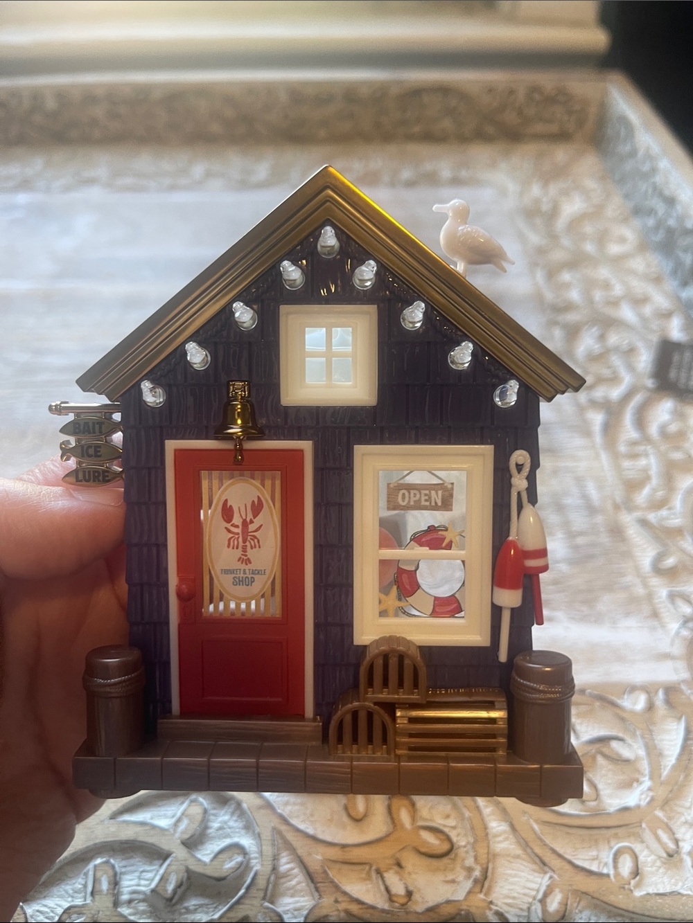 Nautical Lobster Shop Wallflower- Navy and Red